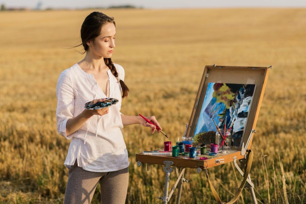 Girl doing drawing